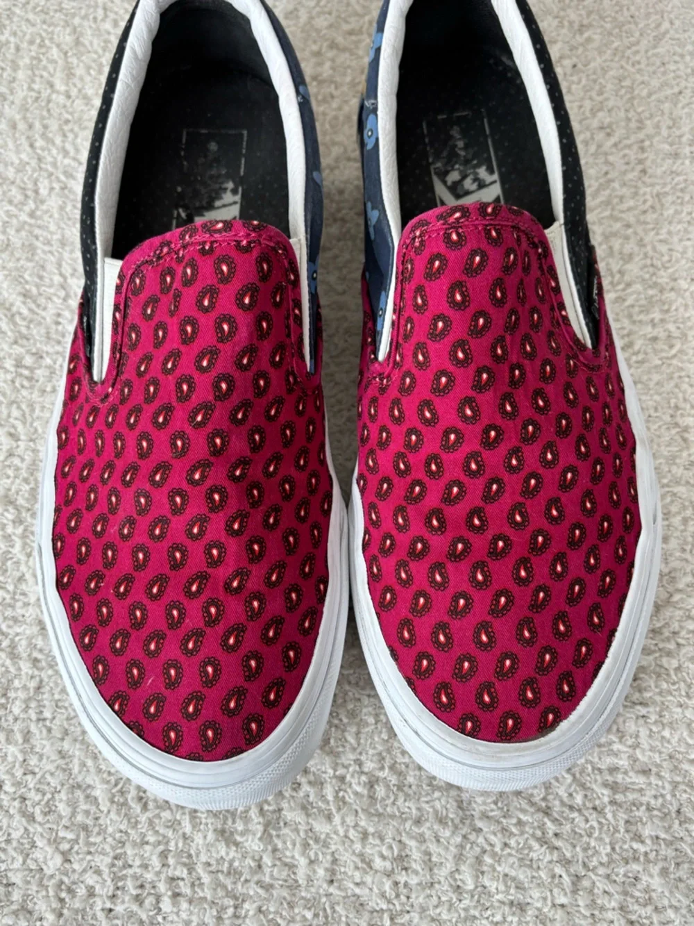 Vans Shoes M9.5 W11 Classic Slip On Tie Print Mix Black‎ Multi Casual Comfort